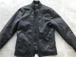 Funnel Collar Mens PU Jacket , Black Polyurethane Quilted Jacket TW82992