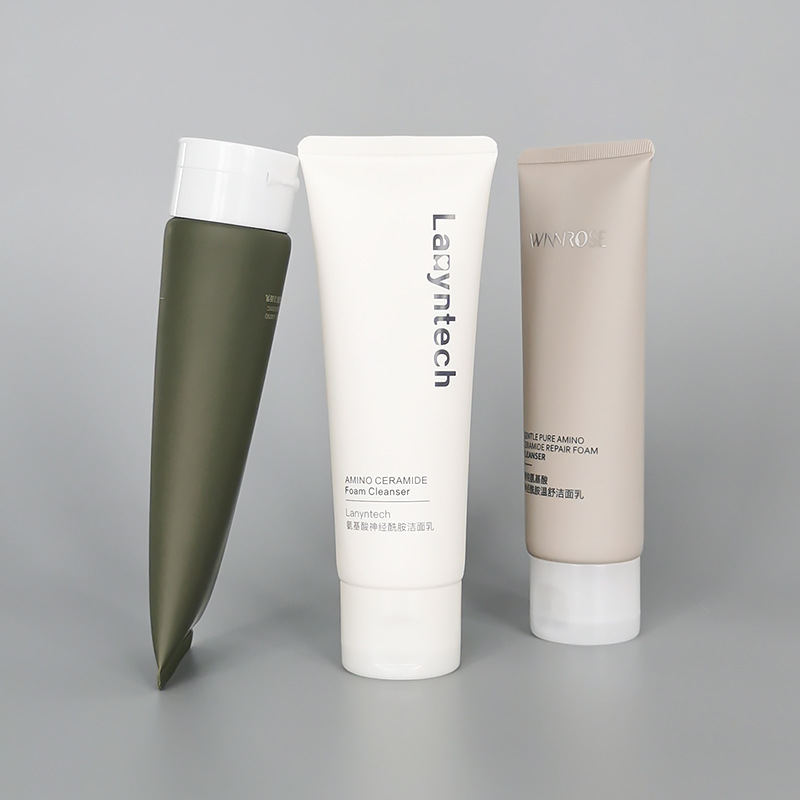 Customized Cosmetics Packaging White Matte Empty Plastic Soft Squeeze Tubes for Lotion and Cream 100% Sugarcane Material