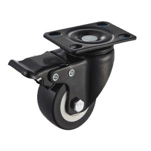Wholesale 50mm Low Profile Furniture Caster Wheel With Brake PP Wheel Ball Bearing Plate from china suppliers