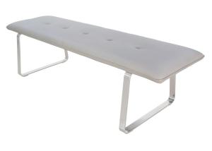 Wholesale Polyurethance PU Modern Dining Bench Heavy Duty Brushed Steel Leg from china suppliers