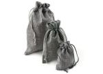 Recyclable Natural Burlap Drawstring Gift Bags For Wedding / Graduation Party