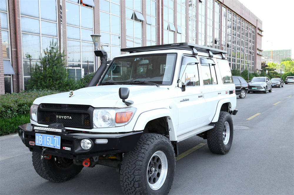 Flat Roof Racks Platform Luggage Gear Bracket Bike Holder for Toyota LC 76 Land Cruiser in Black