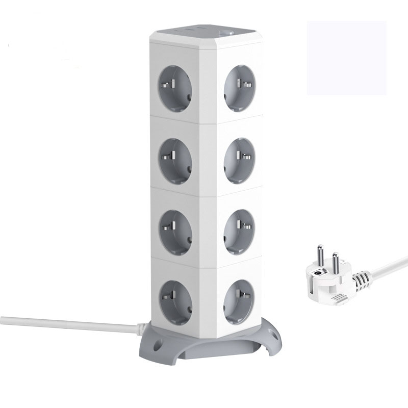 Tabletop Vertical Tower US Extension Board Cable Socket Rated Current 10A-16A Network NO