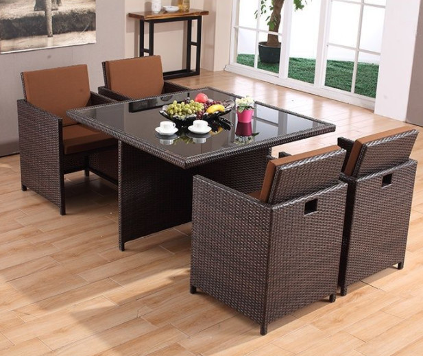 10 Seater Rattan Dining Table Set Wicker Dining Coffee Stack Table Round Sofa