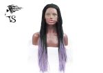 Colored Light Purple Ombre Synthetic Braided Wigs For African American Women