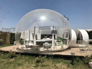 Wholesale Dome House Igloo Transparent Inflatable Tent with 4 Parts Bathroom, living room, bedroom and passageway from china suppliers