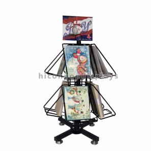 Wholesale Greeting Cards Retail Store Fixtures Movable Commercial Book Display Wire Spinner Rack from china suppliers
