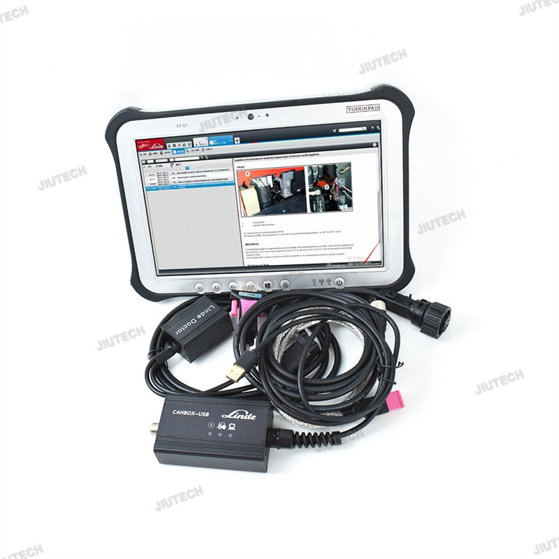 Ready to use FZ G1 tablet+Forklift for Linde Canbox and Doctor with linde pathfinder LINDE LSG Linde Forklift software