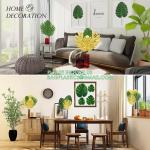 Palm Leaves Artificial Tropical Monstera-84Pcs 6 Kinds Large Small Green Fake