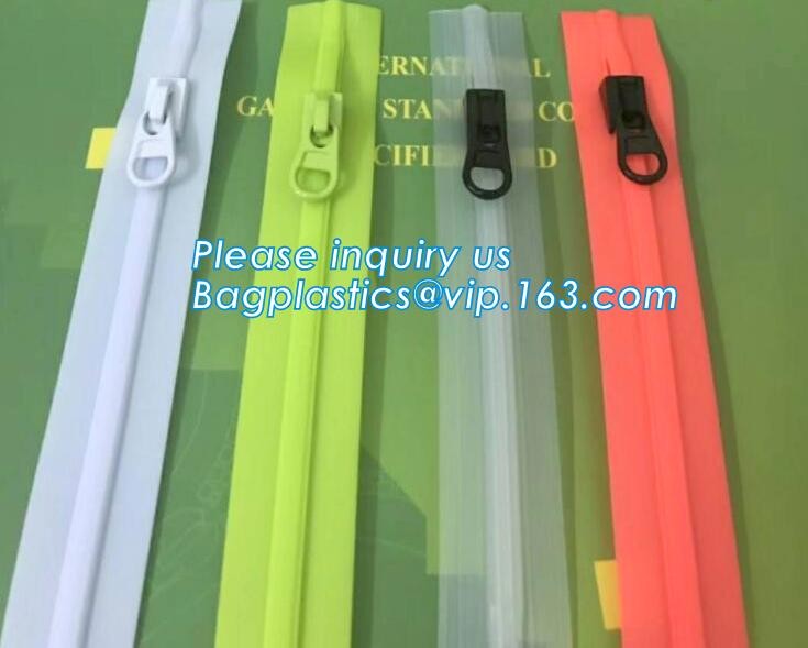 nylon open-end waterproof zipper with thumb puller, airtight PVC/ TPU nylon waterproof zipper, 3#,4#,5#,6#,7#,8#,9#, 10#