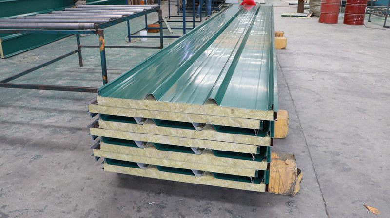 75mm Building Materials Fireproof Rock Wool Sandwich Panel