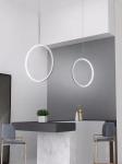 Long Suspension Line Circular Hollow Ring Led Black White Decorative Modern