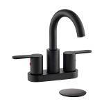 CUPC Matte Black Bathroom Faucet 4 Inch Centerset Nickel Golden