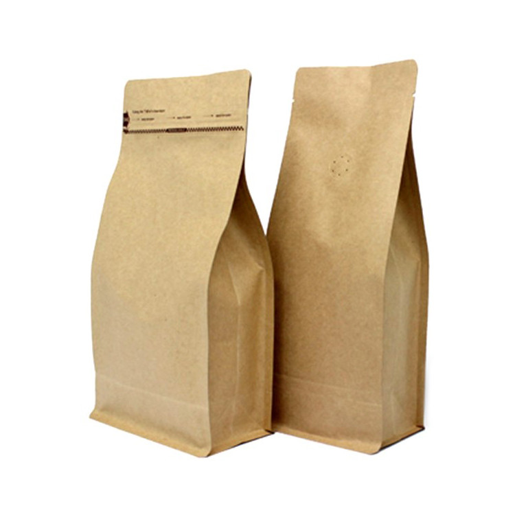 Transparent window zipper top kraft paper packaging bag Side Gusset stand up coffee pouch