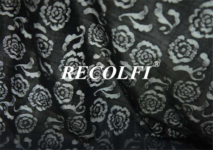 Silver Foiling Ocean Protective Polyester Knit Fabric High Elastic