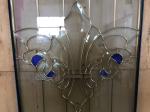 Decorative beveled glass with brass came for sliding door