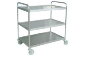 Wholesale 3 Layers Stainless Steel Storage Shelves Hand Trolley Cart Supermarket Equipment from china suppliers
