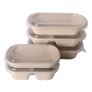 Wholesale 100% Compostable Wheat Straw 500ml 700ml 800ml Fiber Pulp Food Container from china suppliers