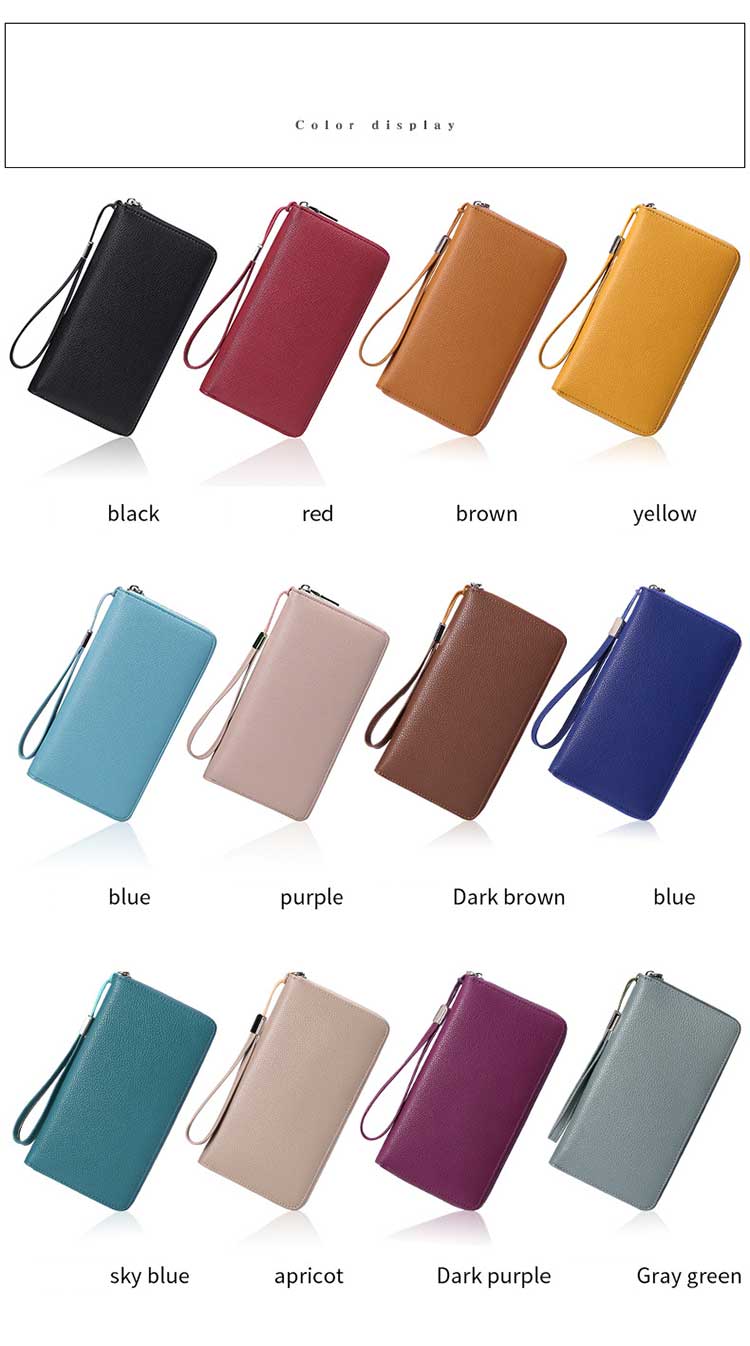 Large Capacity Rfid Blocking Money Clip Credit Card Holder for Women Custom Coin Purse