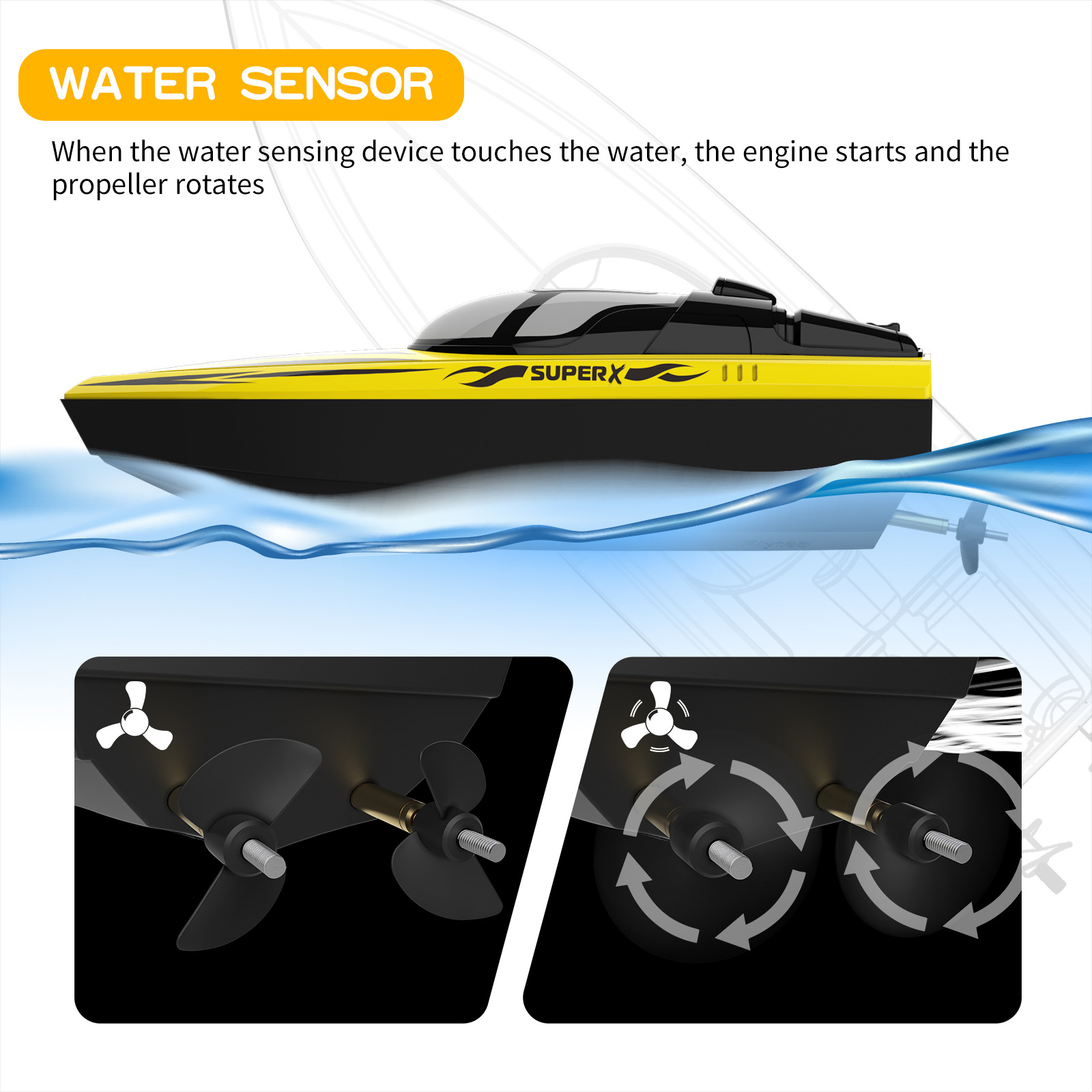 Plastic Water Induction Jet Boat for Remote Control Racing 2.4GHz Electric Speed