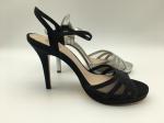Stiletto Ladies Soft Leather Sandals Open Toe 5cm High Heel Silver Sandals