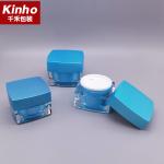 15g 30g Cosmetic Acrylic Jar 50g Square Cosmetic Jar Double Wall For Skincare