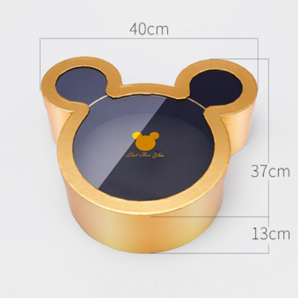 Transparent PVC Window Custom Size Accepted Gold Foil Logo Flower Bouquet Packaging Box