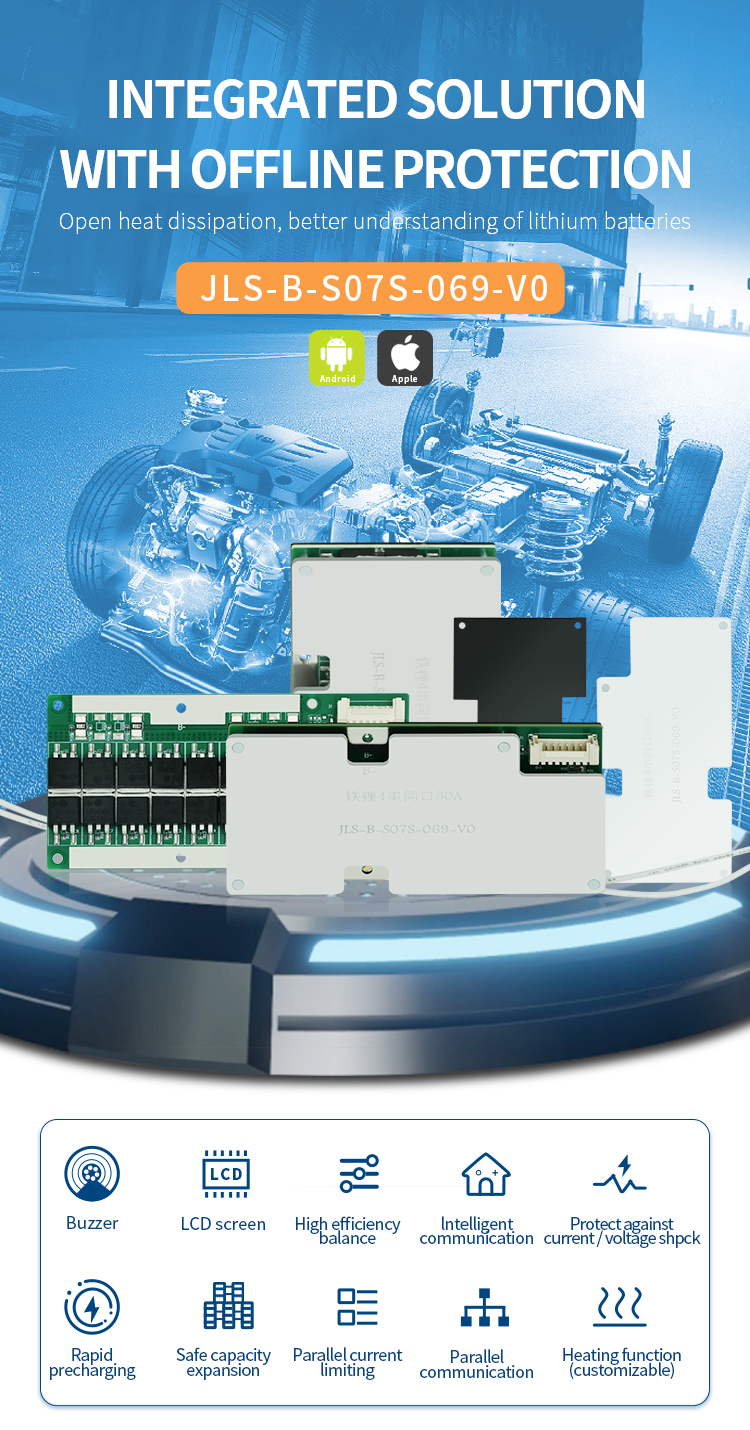 3S - 48S 60A-200A 108 -144V for LiFePO4 LTO Li-ion Batteries Supports Inverter and High Voltage