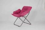 Kids Rose Red Leisure Metal Folding Chairs With Heavy Duty Polyester Fabric