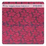 Red Nylon Corded Fashion Swiss Wedding Dress Lace Fabric , Embroidered