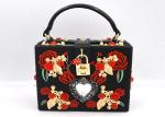 Luxury Rectangle Shape Embroidered Evening Bag Flower Embroidered For Banquet