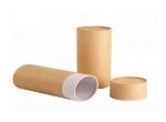 Brown Cardboard Tea Boxes / Cylinder Paper Tea Tube Box Embossing Surface