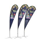 65g Polyester Teardrop Beach Flag , Outdoor 100x300cm Roll Up Flag