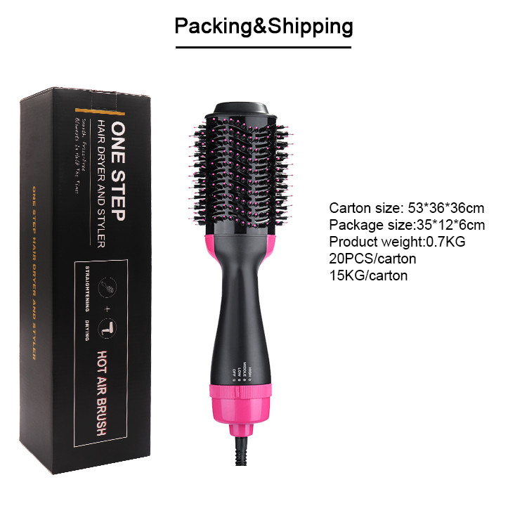 1000W Hot Air Dryer Ionic Hair Brush For Hair Straightening