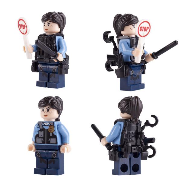MOC character career model policemen accessories city traffic police mini