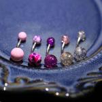 Acrylic Beads Double Belly Button Piercing Jewelry 14ga Rainbow Colors