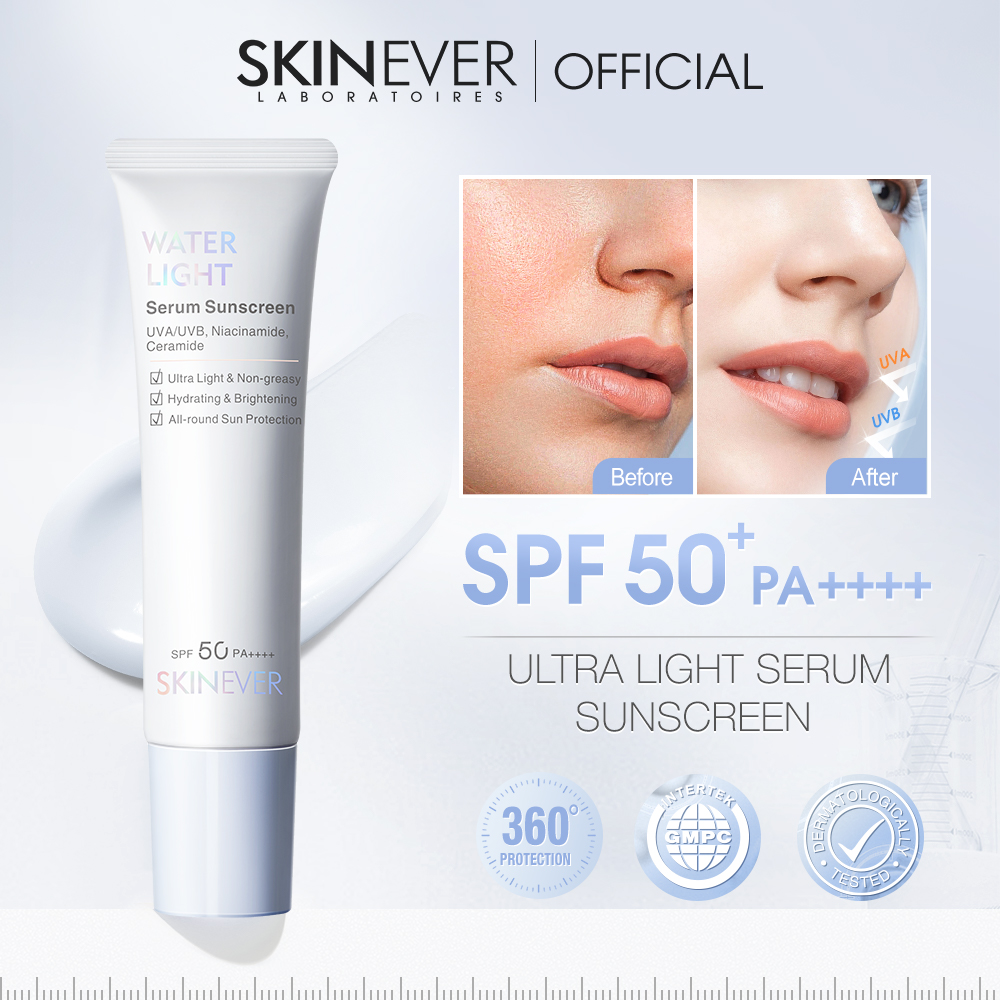 SKINEVER Mineral Water Light Serum Sunscreen Ultra-Light Non-Greasy Face Lotion Hydrating Brightening Sunblock Whitening Cream