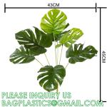 Palm Leaves Artificial Tropical Monstera-84Pcs 6 Kinds Large Small Green Fake