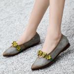 S274 2020 Fashion All-Match Spring New Women'S Shoes Literary Flowers Flat