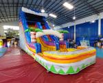 Tarpaulin Outdoor Inflatable Water Slides Carnival Palm Tree Bounce House