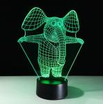 Elephant 3D Night Light 7 Colors Change with Remote Control As Birthday Gifts