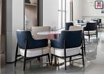 Upholstered Leather Dining Chair High Density Foam With Armrests Metal Details