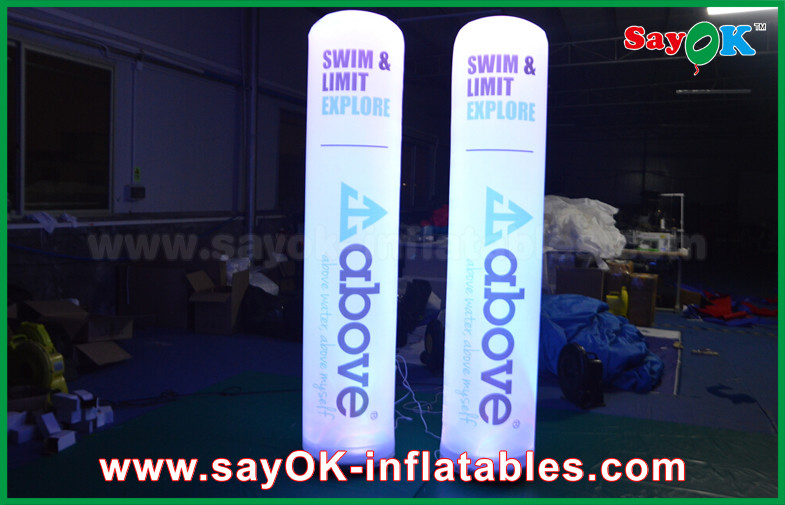 Printed Inflatable Lighting Decoration Pillar Cone Shape Balloon For State Decoration