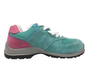 Wholesale Sky Blue Ladies Safety Shoes Suede Leather Upper Pink Collar For Summer from china suppliers