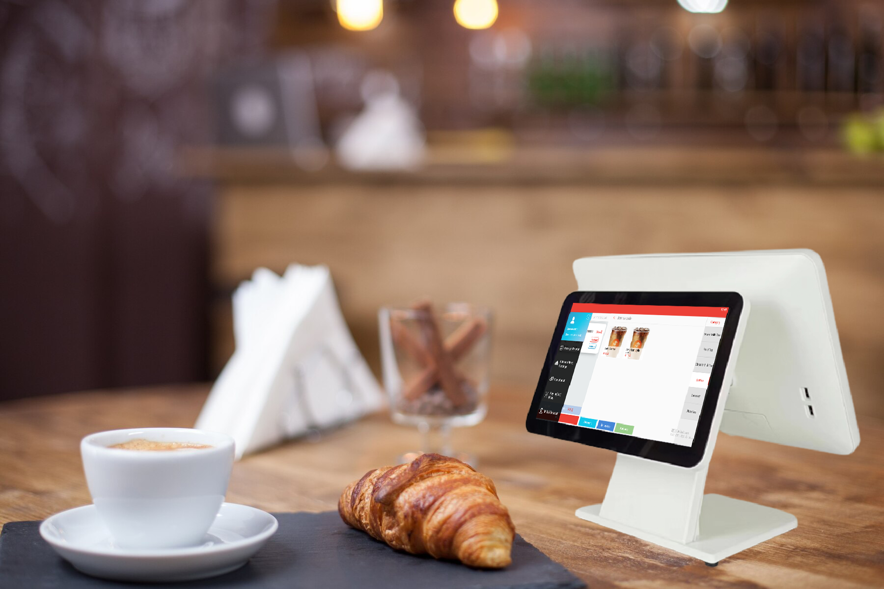 Light Weight Cash Register System POS Wins/Android for Food Catering Industry Retail