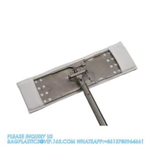 Wholesale Stainless Steel Flat Mop Reusable Mop Lab Microfibre Fabric mopping Head frame ESD Mop With Telescopic Handle from china suppliers