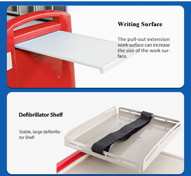 Automatic Self Locking 5 Drawers ABS Utility Medicine Trolley Cart