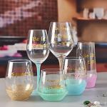 LFGB 450ml Wine Glass , Crystal Wine Glass For Anuversery Party