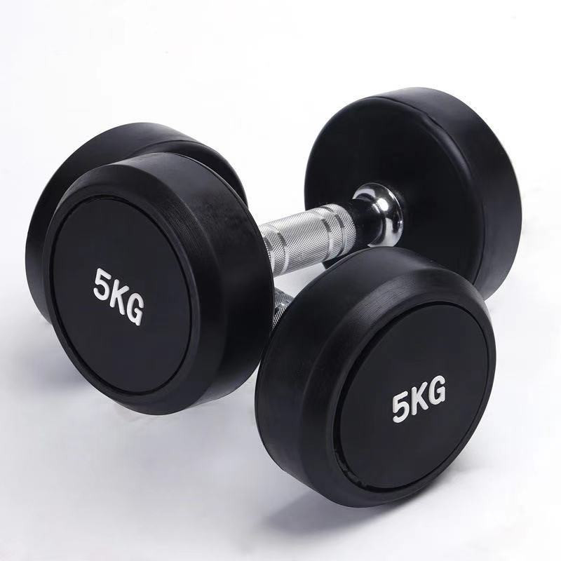 Free Weight Gym Dumbbells Fitness Training Rubber Round Dumbbells