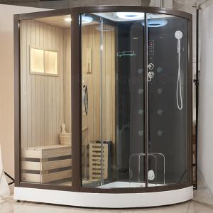 Wholesale Dry Sauna Combined Wet Steam Room Wooden Sauna Cubicle With Shower Cabin from china suppliers